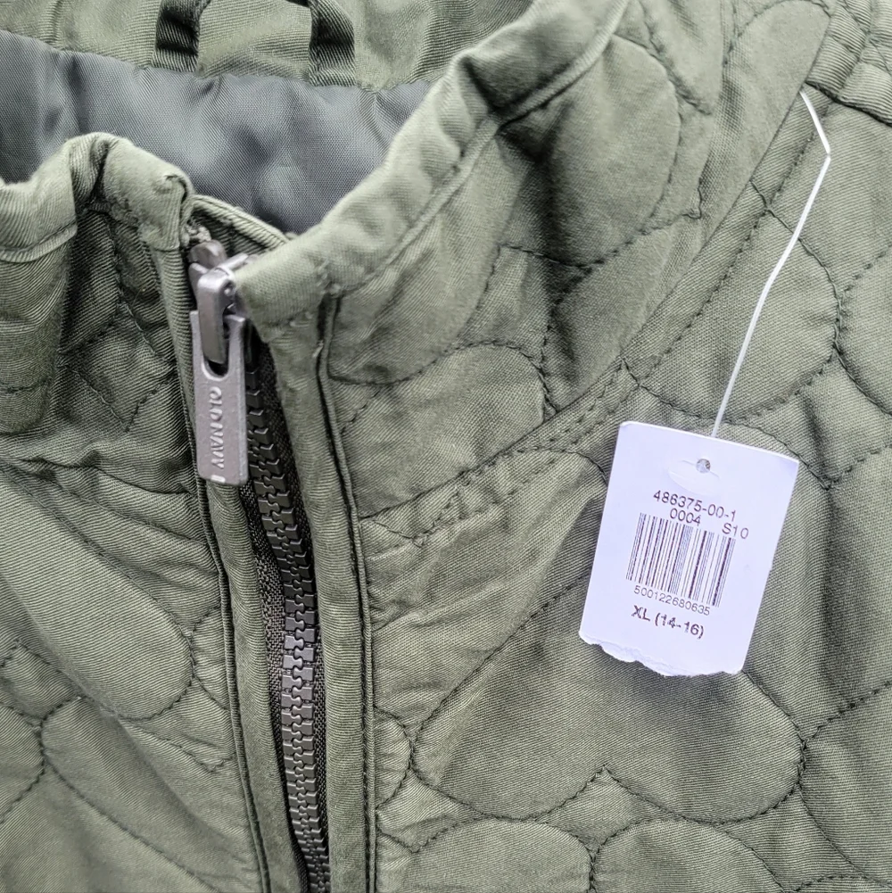 Girls Olive Green Quilted Jacket - Picture 6 of 10